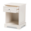Baxton Studio Chase Transitional White Finished 1-Drawer Wood Nightstand 163-9025